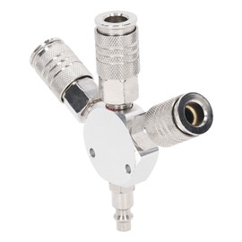3 Way Air Splitter 1/4 Inch NPT Male Thread 3 Way Manifold Aluminum Alloy Pneumatic Fitting for Industrial