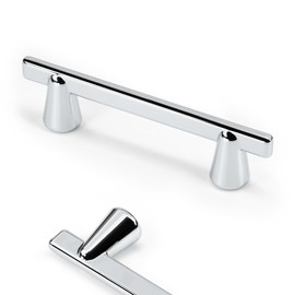 HESTIA HARDWARE 10 Pack Polished Nickel Cabinet Pulls 3 Inch | Simply Modern Chrome Kitchen Cabinet Handles | 76mm Handles for Cabinets and Drawers, Dresser Handles and Drawer Pulls(Z19.10.D)