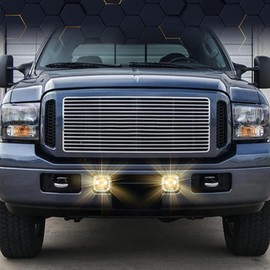 PIT66 Front Bumper Fog Lights Compatible With 2005-2007 Ford F-250 F-350 F-450 F-550 Super Duty/2005 Ford Excursion Left/Right Smoky Lens faros antiniebla