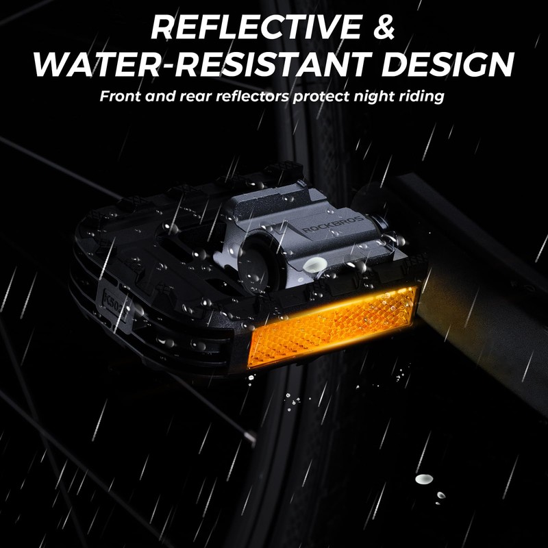 ROCKBROS Bike Peals, Foldable, Non-Slip, Aluminum Pedals with Reflectors