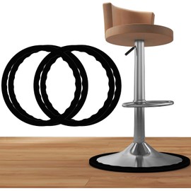 4 Pack Bar Stools Leg Protectors Ring, Non Slip Silicone Chair Leg Floor Protector, Pads Bottom Protect Wooden Floor No Scratches No Noise Anti-Slip, Stretchable Fits 16.5" to 18.5" Chair Base, Black