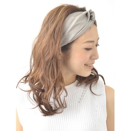 VINGTAINE HB-51 Natural Cross Hair Band, Headband, Hair Accessory, Turban, Simple, gray