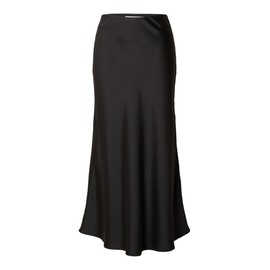 SELECTED FEMME Women's Satin Midi Skirt, Black 1
