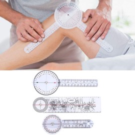 POCREATION Goniómetro espinal médico de plástico, 3 Piezas 6/8/10 Pulgadas Ángulo transportador de 360 ​​Grados Regla médica Goniómetro espinal para Articulaciones de Rodilla, Codo y Hombro