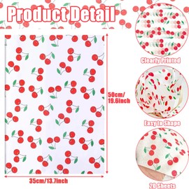 Tissue Paper,20pcs Cherry Wrapping Tissue Paper,50x35cm Gift Wrapping for Birthday