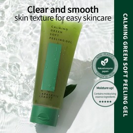 Gel exfoliante suave calmante de belleza. Limpiador suave y acuoso, 100 ml/3,38 fl. oz./ Hidratación, exfoliación, limpieza profunda, brillo, sin crueldad animal, sin parabenos, cuidado de la piel cor