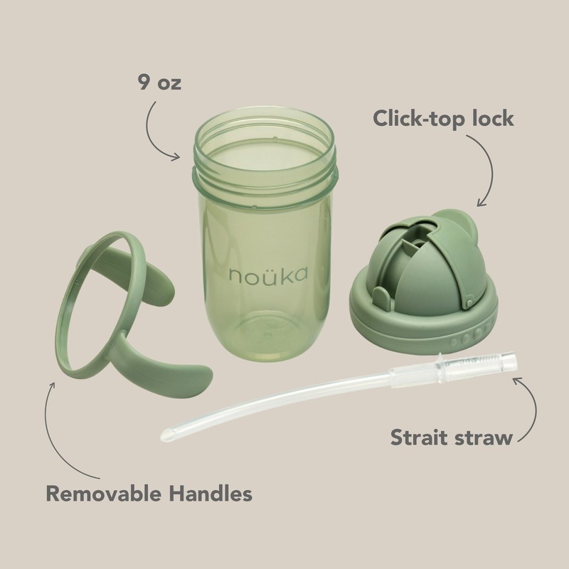 nouka Straight Straw Cup with Click Top Lid | Leak