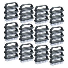 Superio Stiff Nail Brush for Cleaning Fingernails Small Scrub Brush with Handle, Cleaning Brushes for Hands, Toes, and Nails (Black, 36 Pack)