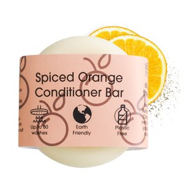Natural Hair Conditioner Bar Set, Essential Oil Scents, Plastic-Free, Vegan and Cruelty free (Spiced Orange)