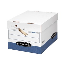 Bankers Box® Presto™ Heavy-Duty Storage Boxes With Locking Lift-Off Lids And Built-In Handles, Letter/Legal Size, 15" x