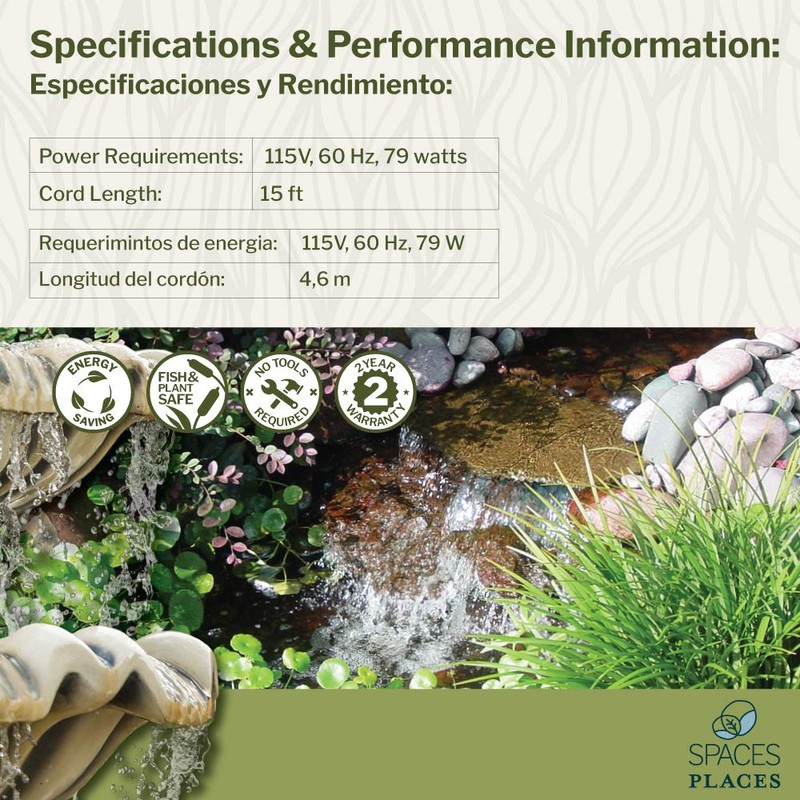 Spaces Places 2100 GPH Waterfall Pump