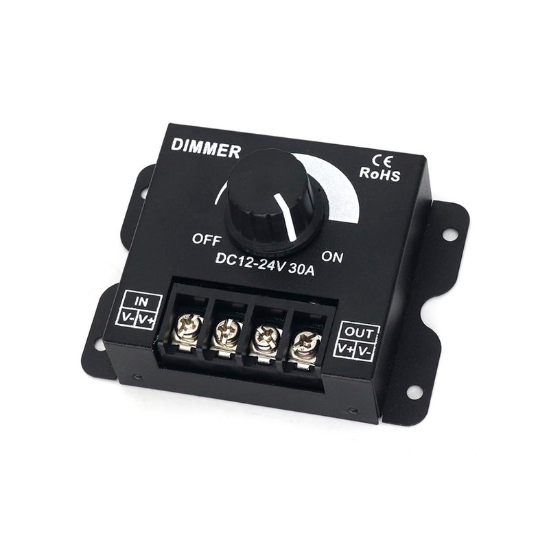 HiLetgo 2-in-1 LED Dimmer Switch 12V-24V 30A 360W Adjustable Voltage