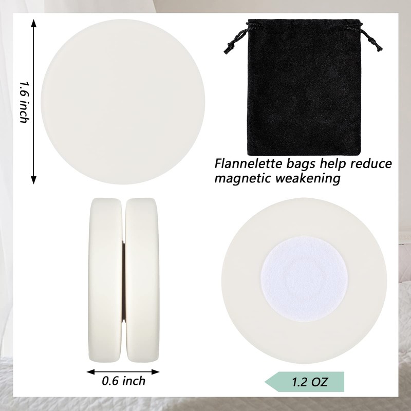 Jetec 6 Pairs Round Magnetic Curtain Weights Shower Strong Magnets