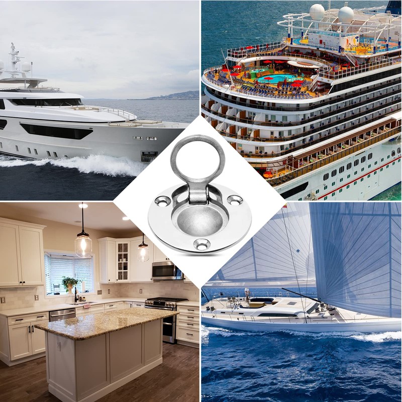 Waziaqoc Flush Pull Ring, Round Ring Pull 316 Stainless Steel