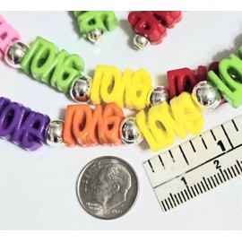 Multi-color Love Beads Handmade 40" Strand Necklace Earrings Bracelet One of a Kind