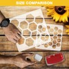 FINGERINSPIRE 12 Pcs Honeycomb Hexagon Painting Stencil with Brush 2