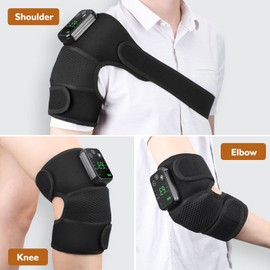Cordless Heated Knee Massager Heating Shoulder Support Brace Wrap with Massage, Vibration Heating Pads for Relaxing Knee Shoulder Elbow, 3-IN-1 Massage Machine Best gift for Birthday Christmas