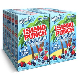 Wyler's Light Island Punch, Blue Ocean Breeze, 10 CT (Pack - 12)