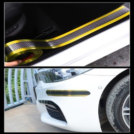 Car Door Sill Protector Car Door Sill Protectors Anti-Collision Strip Rubber Waterproof Protective Strip for Car Door Protection Door Sill Protector Bumper Protector (Gold, 5 cm Wide, 3 Metres Long)