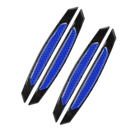 WeFoonLo Pack of 4 Carbon Fibre Door Protection Stickers for Car SUV Pickup Truck (Blue)