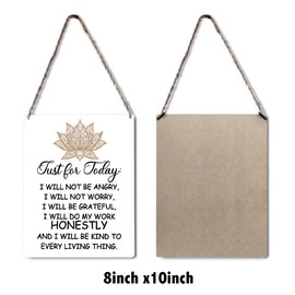 GUDIAO Inspirational Reiki Signs Wall Decor Just for Today Wood Plaque Print Wooden Hanging Sign Decoration for Home Bedroom Door 8" x 10"