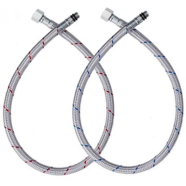 GGStudy 24Inch Stainless Steel Supply Longer Hose Replace for the smal hose one pair