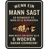 Decorative tin sign for DIY enthusiasts and husbands: he will