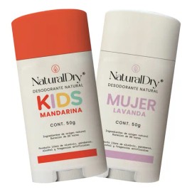 Desodorante Natural Kids Y Mujer En Barra Naturaldry - 2 U Fragancia Mandarina y Lavanda