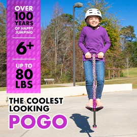 Flybar Pogo Stick for Kids, 40 to 80 Pounds, Perfect for Beginners, Easy Grip Foam Handles, Anti-Slip Foot Pegs, Outdoor Toys for Boys, Jumper Toys for Girls, Outside Toys for Kids (Jolt, Leopard)