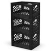 Juggernaut Storage 3-Pack Heavy Duty Plastic Milk Crates with Handles,