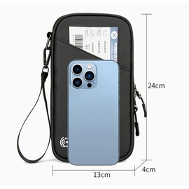 Travel Neck Pouch with RFID Shielding, 13cm x 24cm x 4cm, Black, Black, shuttle service, Black, Shuttle Service