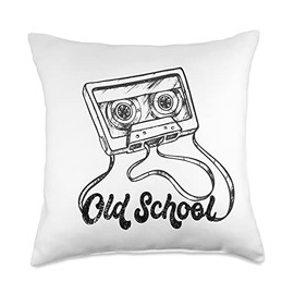 Beat Maker Vintage Retro 70s 80s Bass Aesthetic Old School Cassette Tape Graffiti Nostalgia Rap Hip Hop Throw Pillow, 18x18, Multicolor
