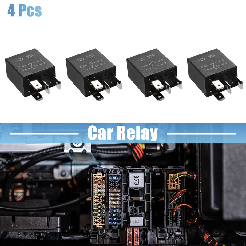 X AUTOHAUX 4 Pcs DC 12V 30A SPDT Automotive Relay