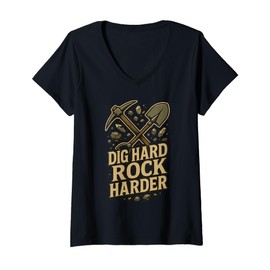 Womens Rock Hound Geology Fossil Hunter Mineral Collector Gift V-Neck T-Shirt