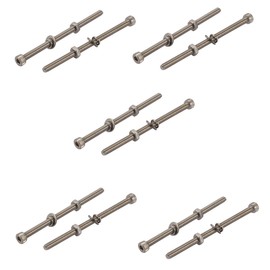 Sourcingmap 10pcs M4x70mm 304 Stainless Steel Knurled Hex Socket Head Bolts Nuts w Washers