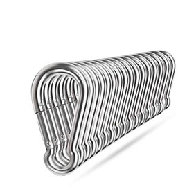 Spring Snap Hooks, 304 Stainless Steel Metal Clip Heavy Duty Rope Connector Small Snap Clamp Key Chain Link Buckle for Hammock Swing Set Outdoor Travel Camping Fishing Hiking (16 PCS, M4)