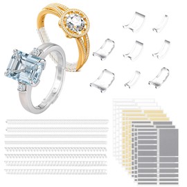 Ring Sizer Adjuster for Loose Rings - 118 Pcs Ring Size Adjuster Set Includes 8 Invisible Adjusters, 8 Spiral Tighteners, 102 EVA Stickers, Plug-in Invisible Ring Tightener for Any Rings Size