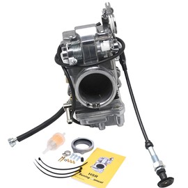 SVKCAR HSR 48MM Carburetor & Choke Cable for HD Sportster Softail Electra Super Wide Glide Dyna Road King HSR48 TM48 42-6265 Polished Carb