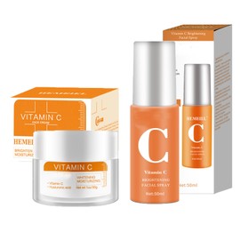 Vitamin C Gesichtsserum & Creme, Anti-Aging Gesichtsserum & Gesichtscreme,Vitamin C Face Mist&Vitamin C Cream,Hydrating Face Mist&Anti Aging Cream Set,Vitamin C Serum for Face,Improve Uneven Skin