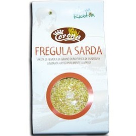 Sardinian Fregula made by the artisans of Pastificio Corona di Oristano. 1 pack of 500 g. Typical pasta made from durum wheat semolina, ideal for seafood such as soup or risottata.