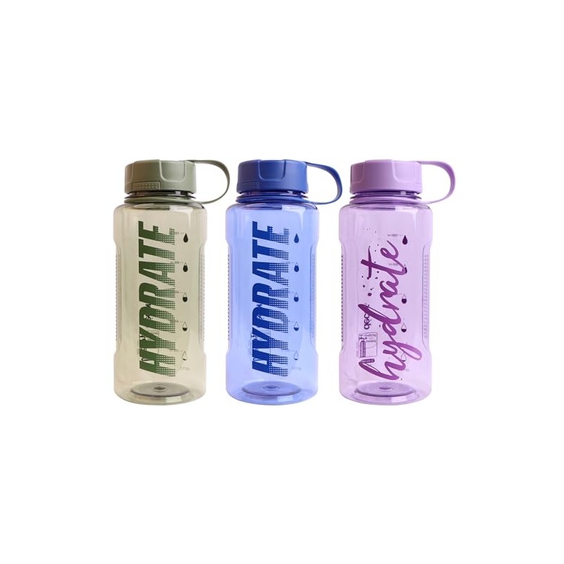 Décor Hydrate Tritan Drink Bottle, Assorted, 1.2 Litre Capacity