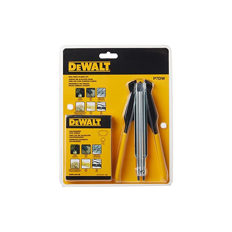 DEWALT Hog Ring Pliers Kit, Includes Pliers and 1000 Ring