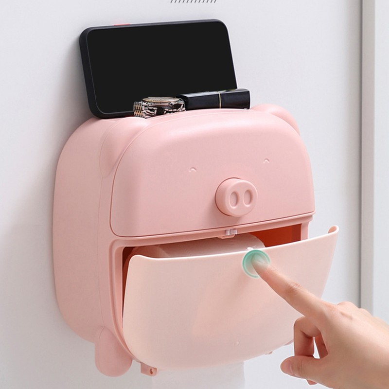 Wall Mounted Tissue Box Cartoon Large Space Cute Lovely Tissue