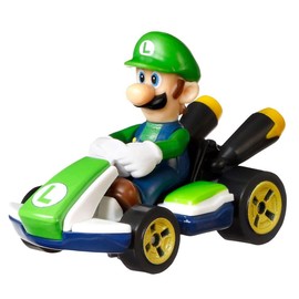 Hot Wheels - Mario Kart - Luigi Standard Kart - 2023 - Mint/NrMint Ships Bubble Wrapped in a Box