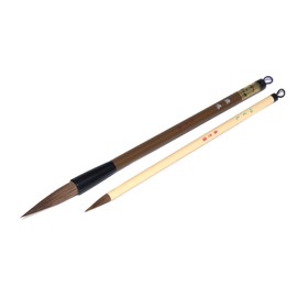 Japanese Sumi Shoyu SSFH-1301 Shukoen Calligraphy Brush, Arm Raising Brush, Set of 2, Tsukushi Deer Mei