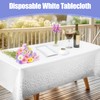 ausurme 10 Pack Disposable Tablecloths,Plastic Table Cover,Waterproof Party Tablecloths,White and