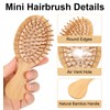 Small Hair Brush, Bamboo Hair Brush with Round Bristles for