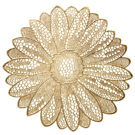 " OCCASIONS " 40 Pieces Pack Pressed Vinyl Metallic Placemats/Wedding Accent Centerpiece Placemat (Fiore Gold)