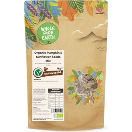Wholefood Earth Organic Pumpkin & Sunflower Seeds Mix – Raw, GMO-Free, High-Protein, High-Fiber, Vegan [1kg]
