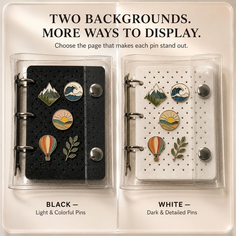 2 Pack Pin Display Binder, Clear PVC Pin Storage Book